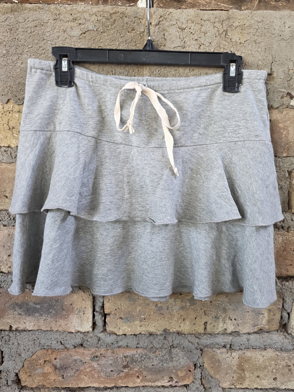 Express Gray Tiered Sweatshirt Ruffle Mini Skirt NWT Medium